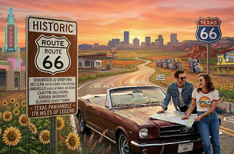 Big Steaks and Buried Cars: The Lone Star Legend of Route 66